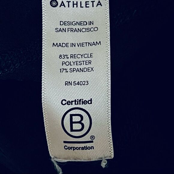 Athleta black cropped crop sheer mesh detail w pockets workout leggings pants XS - Picture 7 of 9